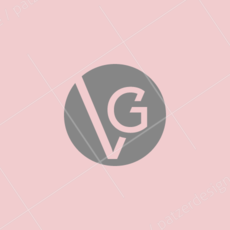 Eine graue Zeichnung des runden Firmenlogo-Emblems eines Softwareentwicklers für Logistik und Transport liegt mittig auf einer pastellroten Fläche. Im Kreis sind zwei Buchstaben V und G zu einem Gesamtbild abstrahiert. Sie bilden einen durchgängigen Weg.